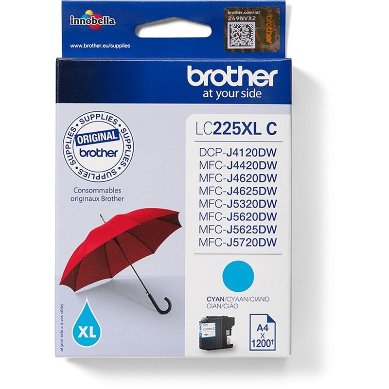 Brother LC225XLC Κυανό Μελάνι Εκτυπωτή LC-225XLC