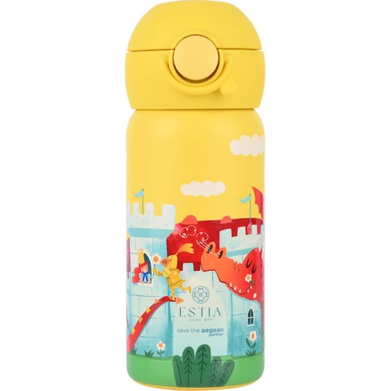 Παιδικός Θερμός Estia Home Art Wonder Bottle Save the Aegean Fortress Dragon 350ml image 0