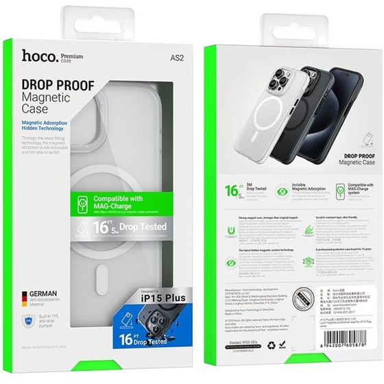 Θήκη Apple iPhone 15 Plus - Hoco Drop Proof Magnetic Series AS2 με MagSafe - Λευκο image 3