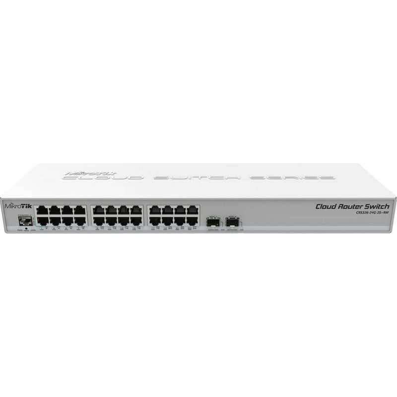 MIKROTIK MikroTik CRS326-24G-2S+RM Network Switch Managed L2 with 24 Gigabit Ethernet Ports (1 Gbps) and 2 SFP Ports