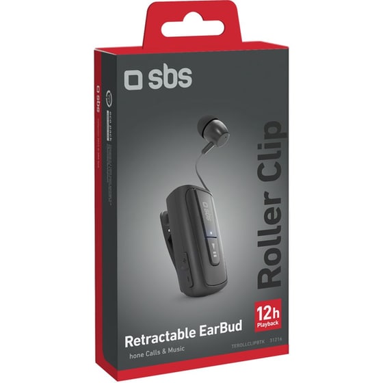 Ακουστικά Bluetooth SBS Retractable Roller Clip - Black image 3