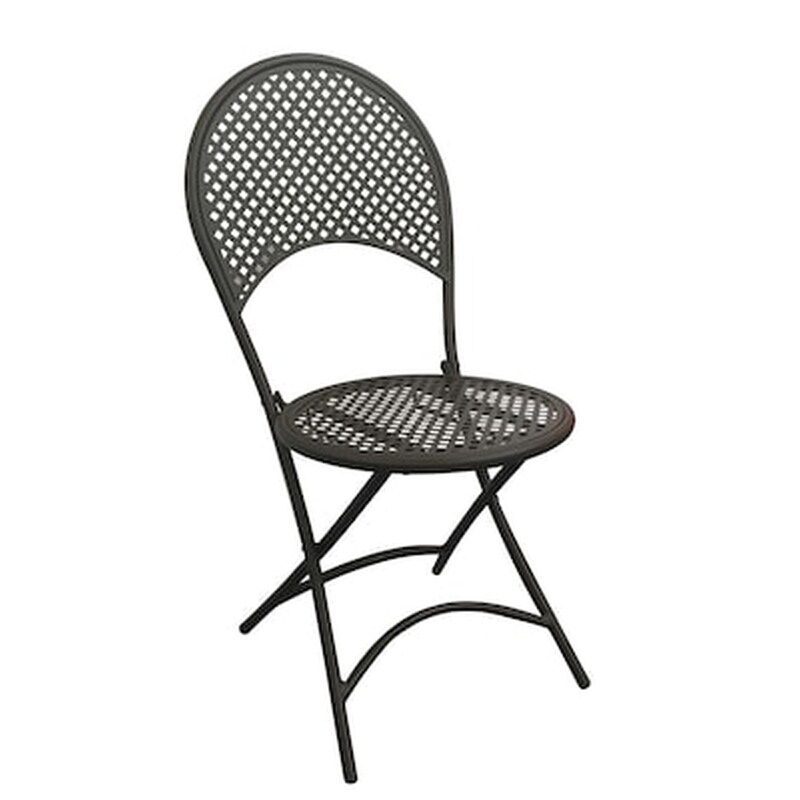 WOODWELL Καρέκλα Woodwell Πτυσσόμενη Μεταλλική Σετ 2 Τμχ - Μαύρη