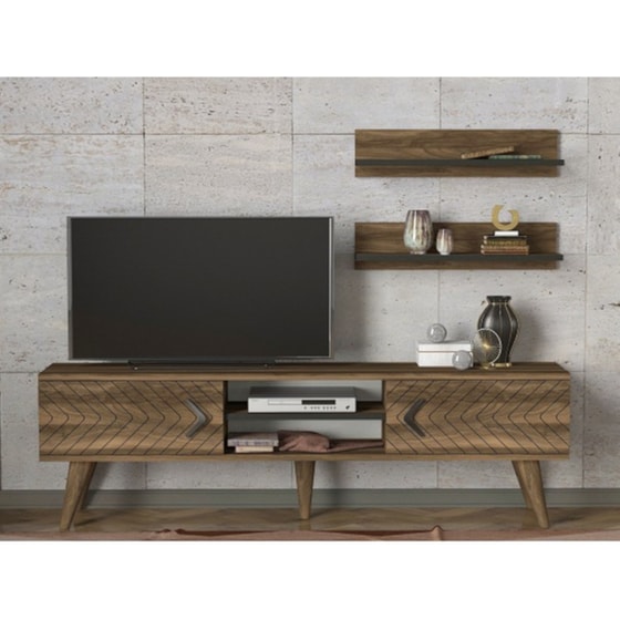 Έπιπλο Τηλεόρασης 24Mall Legate από Μοριοσανίδα 150x29.5x45.5 cm - Καφέ image 1