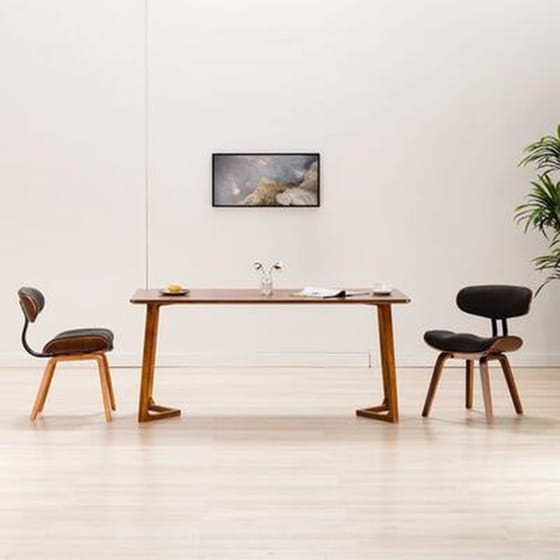 Καρέκλες Τραπεζαρίας Vidaxl από Λυγισμένο Ξύλο/ Ύφασμα 2 Τμχ - Γκρι image 1