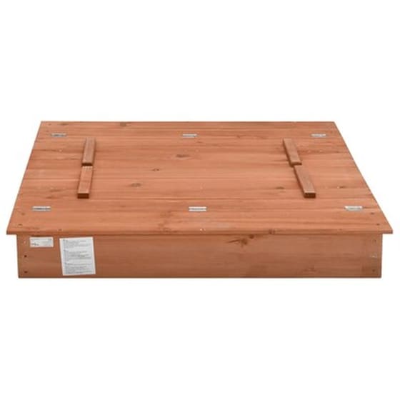 VidaXL Αμμοδόχος με Καθίσματα Τετράγωνη 95x90x15cm Ξύλινη - Καφέ image 5