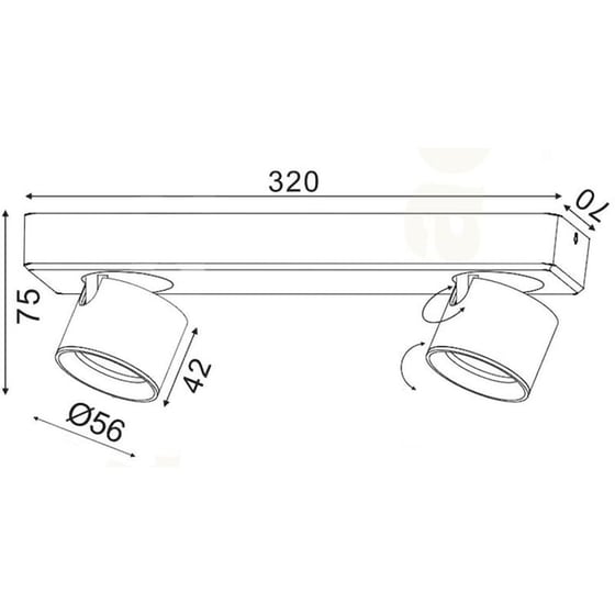 Σποτ Δίφωτο Led Aca Pluto Ra33leds32bk από Αλουμίνιο - Μαύρο image 1