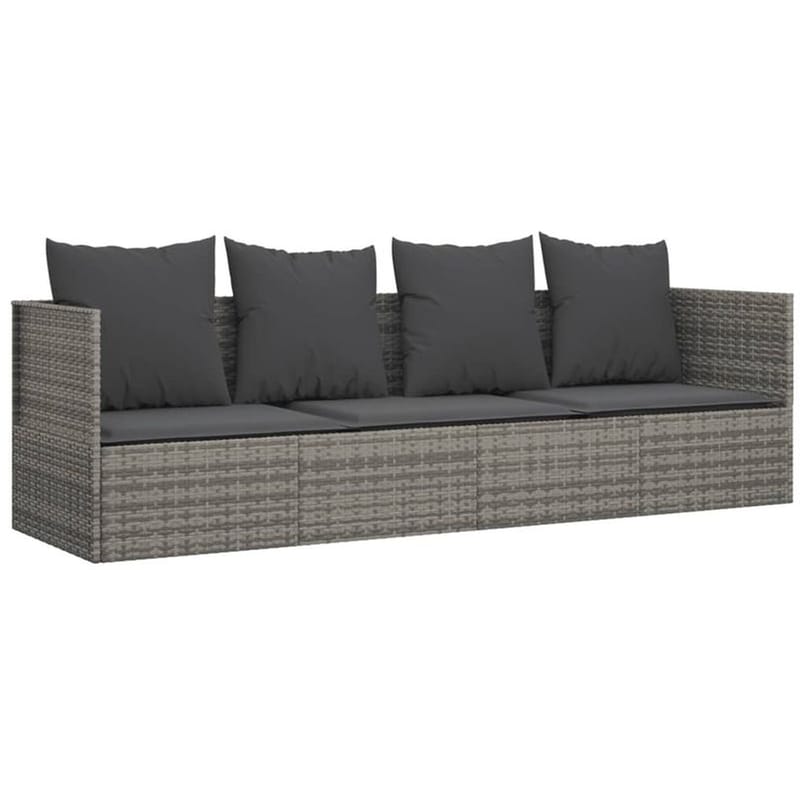 Καναπές Κήπου VidaXL με Μαξιλάρια από Συνθετικό Ρατάν 203x58x56 cm - Γκρι
