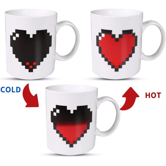 Κούπα Καρδιά Που Αλλάζει Χρώμα Κεραμική 350 ml  - Λευκό image 4