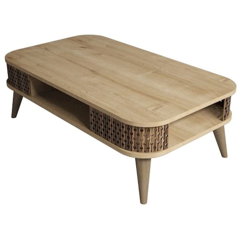 24MALL Τραπεζάκι Σαλονιού 24Mall Pavia Oak από Μοριοσανίδα 105x60x34.6 cm - Καφέ