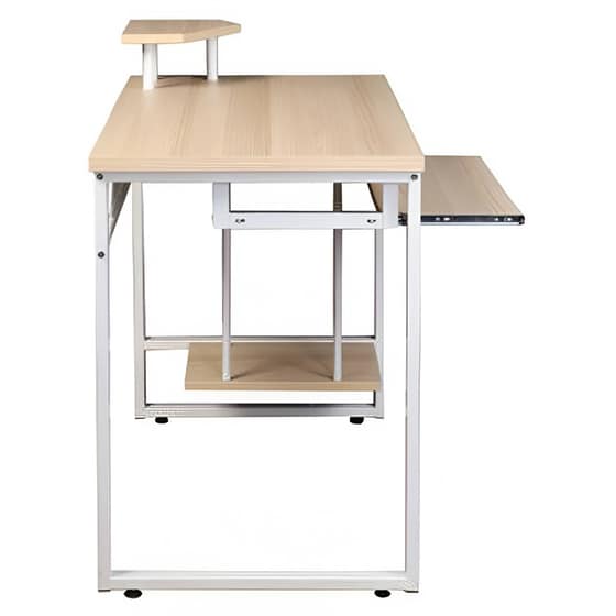 Γραφείο Υπολογιστή Woodwell C11479 από MDF 85x55cm  - Φυσικό/Λευκό image 1