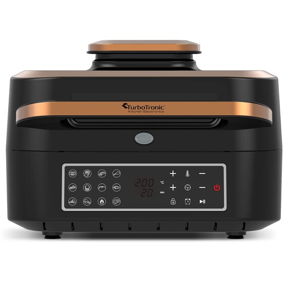TURBOTRONIC TT-AG700 με Καπάκι 1800 W 6.5 L Μαύρο/Χρύσο Φριτέζα Αέρος - Grill image 1