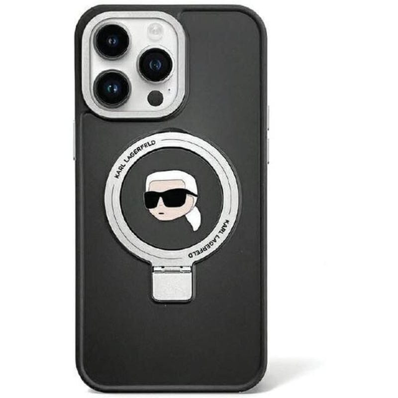 KARL LAGERFELD Θήκη Apple iPhone 15 - Karl Lagerfeld Karl And Choupette Magsafe Ring Stand - Μαύρο
