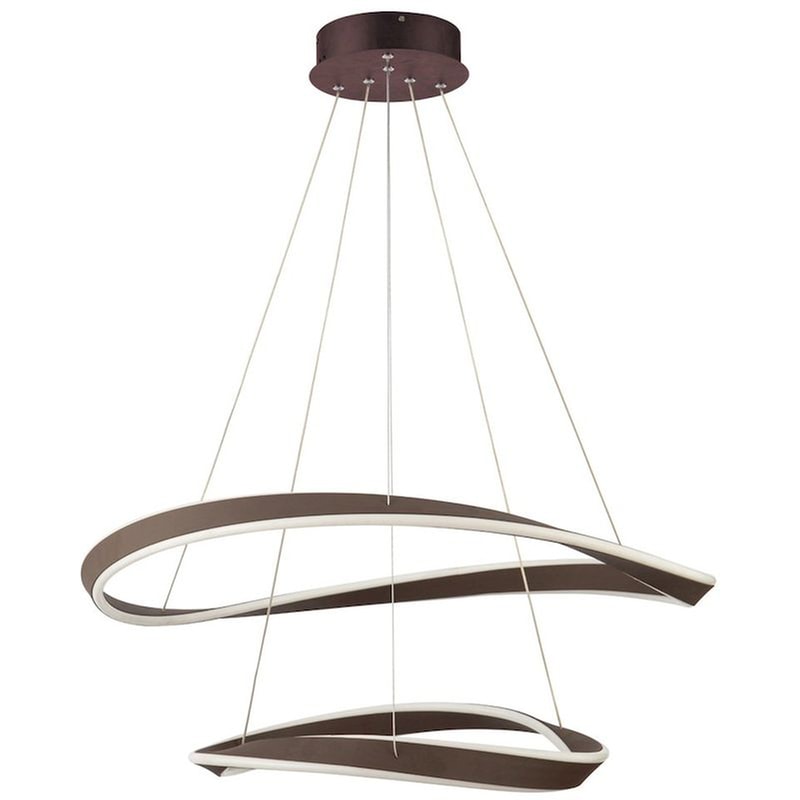 Φωτιστικό Οροφής Led Dimmable Smart Wifi Homelighting Mateo 77-8129 από Αλουμίνιο - Καφέ