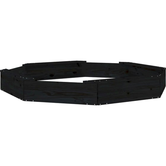 VidaXL Αμμοδόχος με Καθίσματα Οκτάγωνη 159.5x159.5x20cm Ξύλινη - Μαύρο image 2