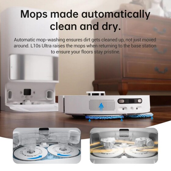 DREAME L10s Ultra Robot Vacuum για Σκούπισμα και Σφουγγάρισμα Λευκό Σκούπα Ρομπότ image 14