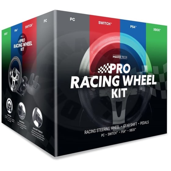 Maxx Tech Pro Racing Kit Τιμονιέρα με Πετάλια και Μοχλό Ταχυτήτων για PS5, PS4, Xbox, PC, Nintendo Switch image 4