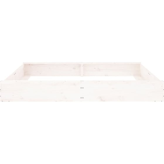 VidaXL Αμμοδόχος με Καθίσματα Τετράγωνη 160x160x20cm Ξύλινη - Λευκό image 3