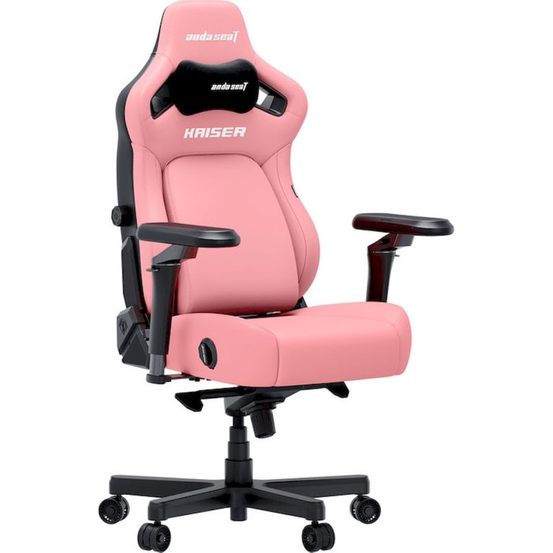 Καρέκλα Gaming Anda Seat Kaiser 4 V2 XLarge με 6D Μπράτσα Δερματίνης - Ροζ