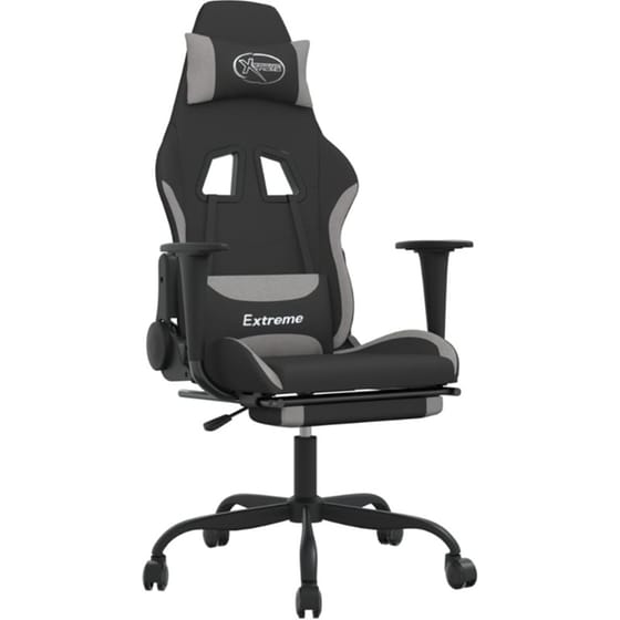 Καρέκλα Μασάζ Gaming VIDAXL Καρέκλα με Υποπόδιο από Ύφασμα - Μαύρη image 0