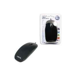 LogiLink Optical Flat Ενσύρματο Ποντίκι Μαύρο