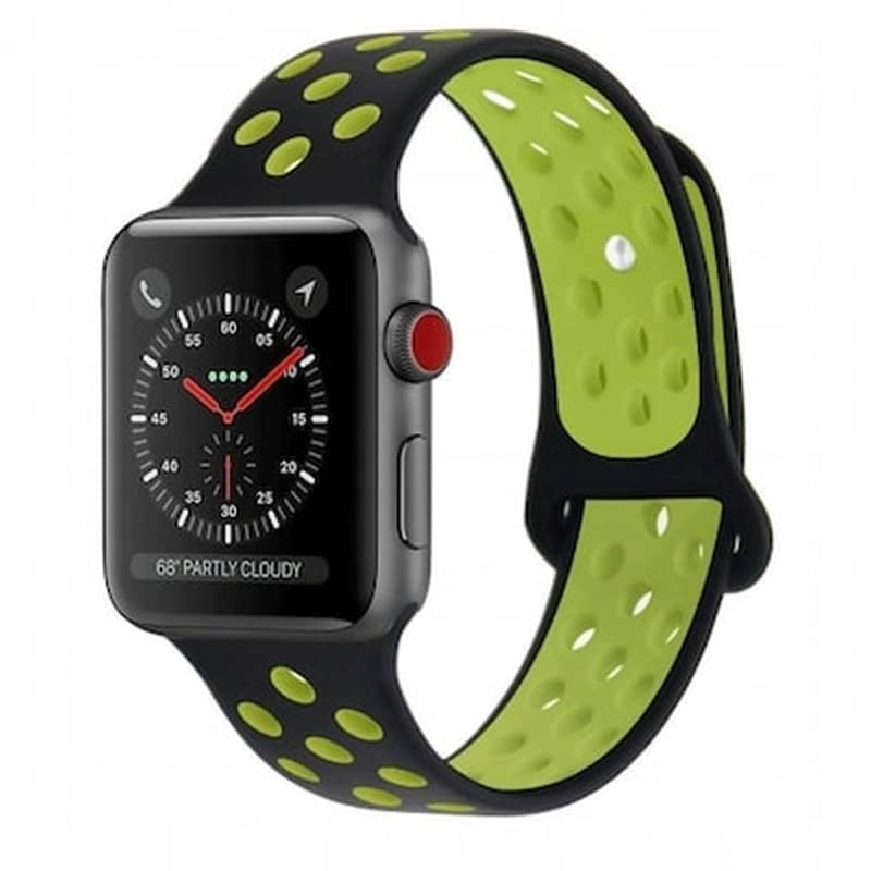 TECH-PROTECT Λουράκι Tech-Protect Softband Apple Watch 1/2/3/4/5/6/SE (42/44mm) Black/lime