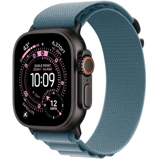 Λουράκι Apple Alpine Loop L για Apple Watch 49mm - Light Blue with Black Titanium Finish image 2