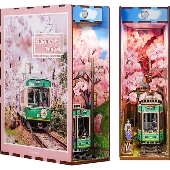 DIY 3D Puzzle Book Nook Kit Βιβλιοστάτης - Sakura's Travel image 2