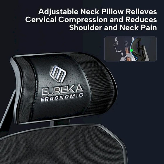 Καρέκλα Gaming Εργονομική Eureka Ergonomic Typhon ERK-GC05-GY Υφασμάτινη - Μαύρη image 7