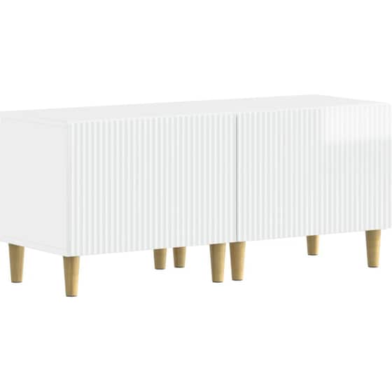 Έπιπλο Τηλεόρασης VidaXL ARNHEM με LED 3 τμχ 198 x 35 x 43 cm - Λευκό image 2