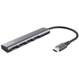 USB Hub Trust Halyx 24948 USB 3.2 Type-C με  4 θύρες - Ασημί