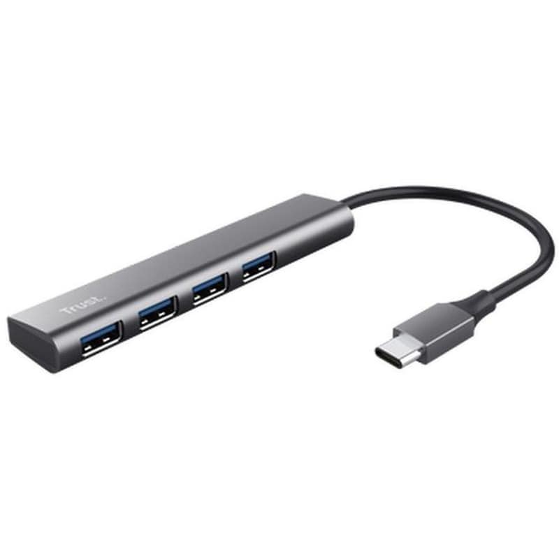 TRUST USB Hub Trust Halyx 24948 USB 3.2 Type-C με 4 θύρες - Ασημί