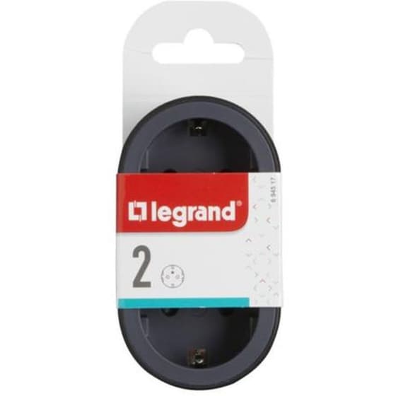 Πολύπριζο Legrand 2 θέσεων - Μαύρο/Σκούρο Γκρι image 2