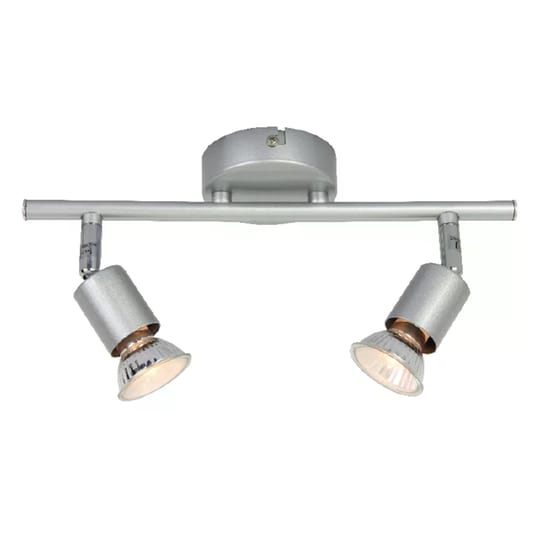 Σποτ Δίφωτο Aca Μεταλλικό 31x16.4 cm - Ασημί image 0