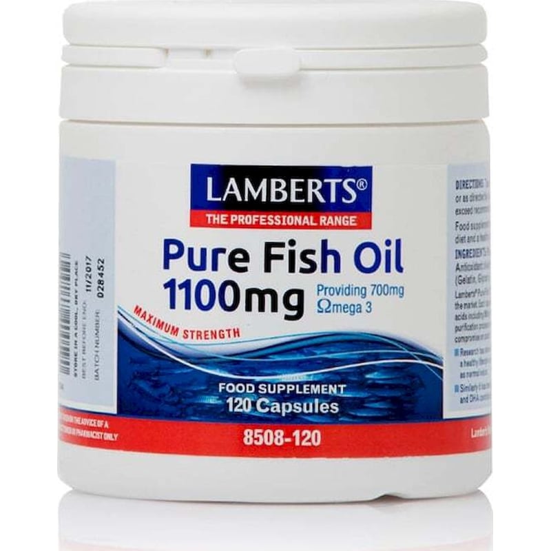 LAMBERTS Λιπαρά Οξέα Lamberts Pure Fish Oil 1100mg - 120 κάψουλες