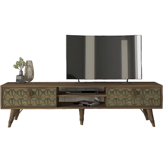 Έπιπλο Τηλεόρασης Puglia από Μοριοσανίδα 180x29.5x46.2 cm - Καρυδί image 0