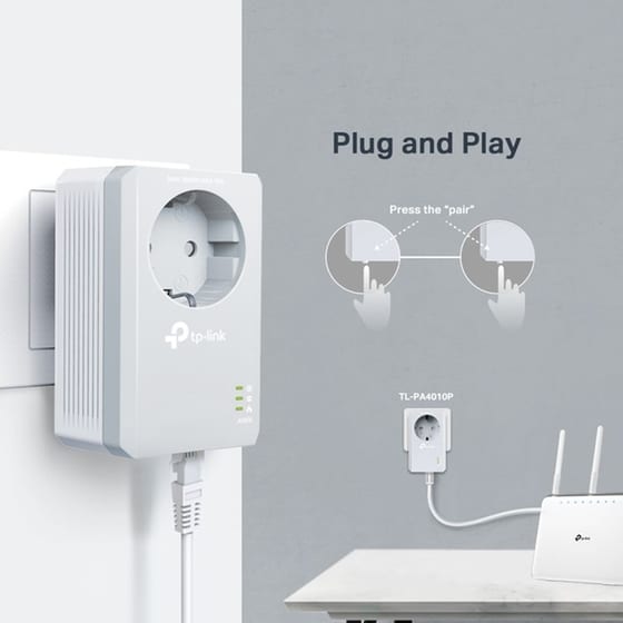 TP-Link TL-PA4010PKIT Powerline Διπλό Kit Ενσύρματη Σύνδεση έως 500Mbps με 1 Θύρα Ethernet image 3
