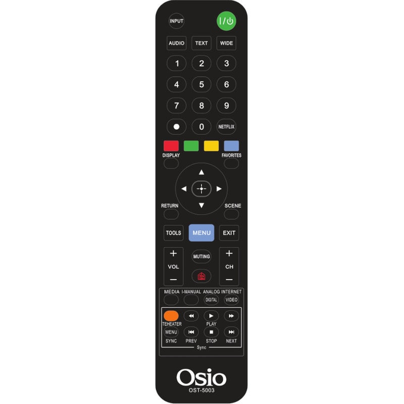 OSIO Τηλεχειριστήριο Τηλεόρασης Osio OST-5003-SO για Sony - Μαύρο