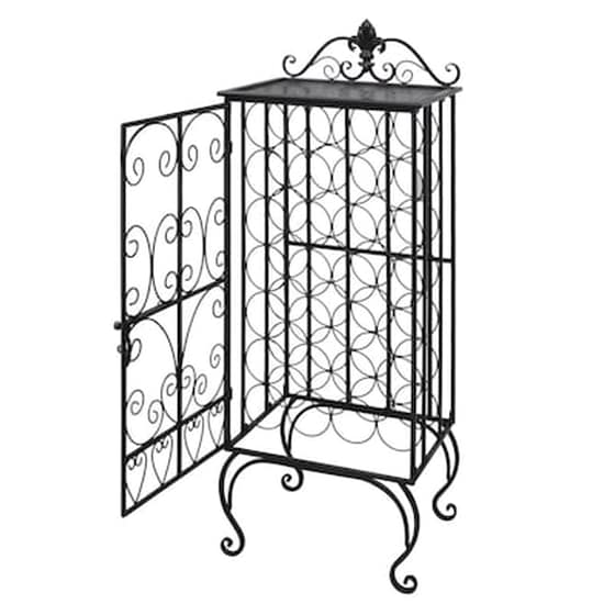 Κάβα/Ραφιέρα Κρασιών Vidaxl από Μέταλλο για 28 Φιάλες - Μαύρη image 2