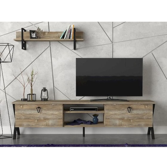 Έπιπλο Τηλεόρασης Antonio από Μοριοσανίδα 180x31.5x46.8cm - Καρυδί image 2