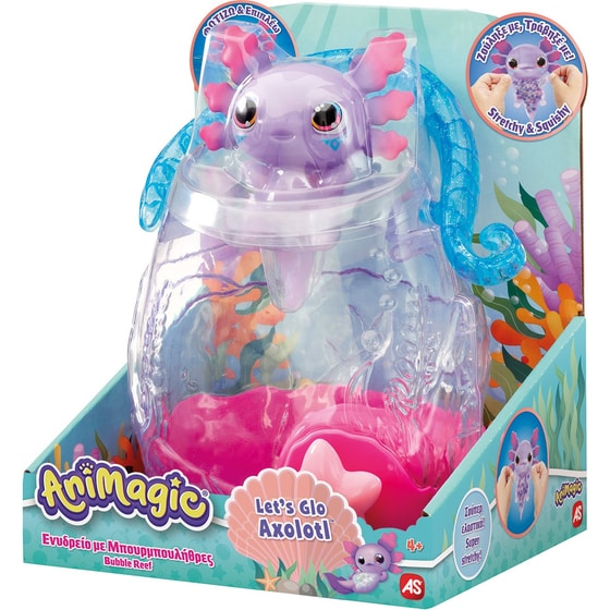 Animagic Φιγούρα Νερού Let's Glo Axolotl Ενυδρείο με Μπουρμπουλήθρες image 3