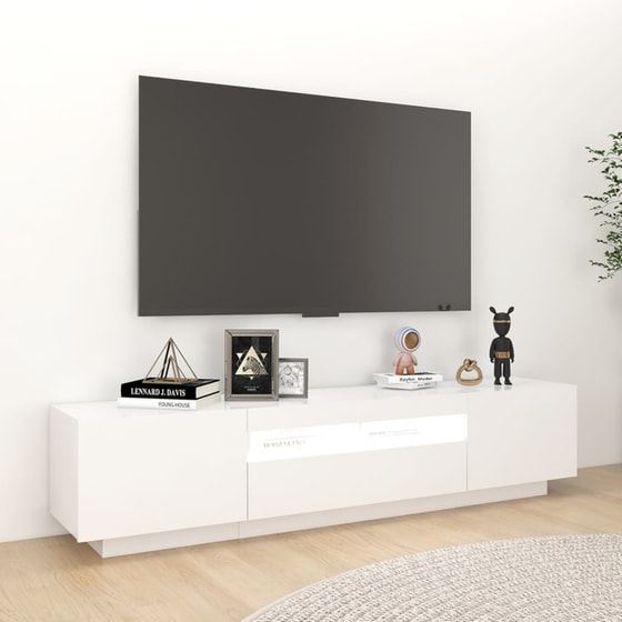 Έπιπλο Τηλεόρασης VidaXL από Μοριοσανίδα 180x35x40 cm  - Λευκό image 4
