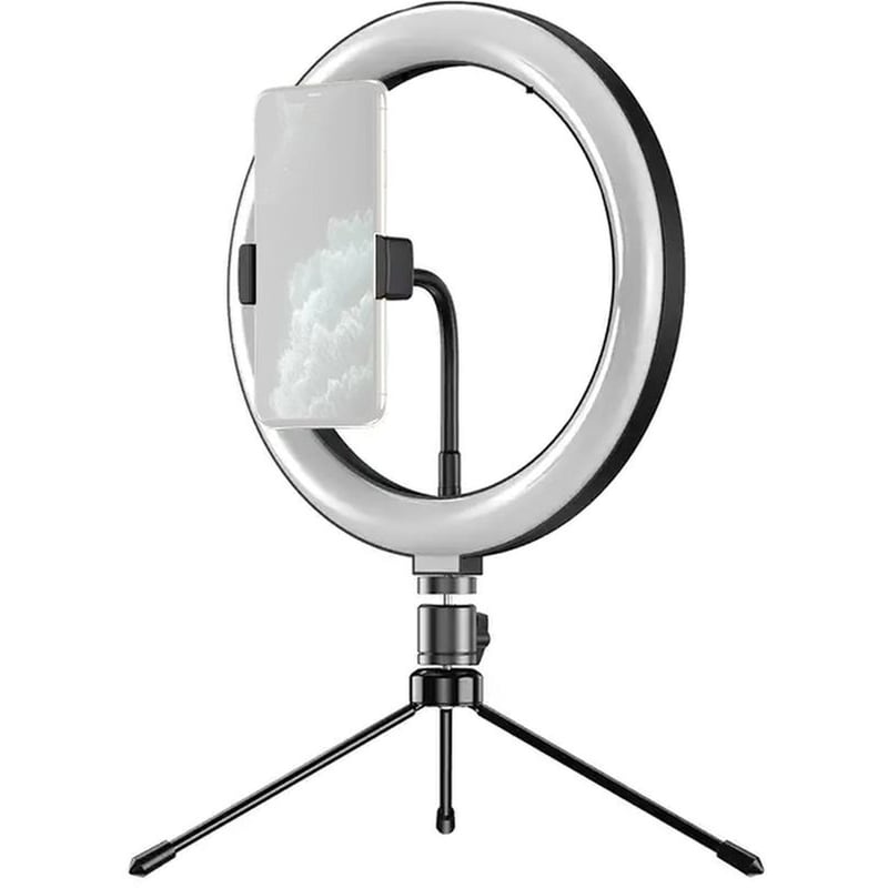 APEXEL Apexel APL-FL10JJ13Y Φωτιστικό Δαχτυλίδι LED με Μίνι Τρίποδα Φ26cm