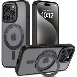 Θήκη Apple iPhone 16 Pro Max - Tech-Protect Magring Σκληρή Ημιδιάφανη με MagSafe Και Kickstand - Matte Black (5906302311576)