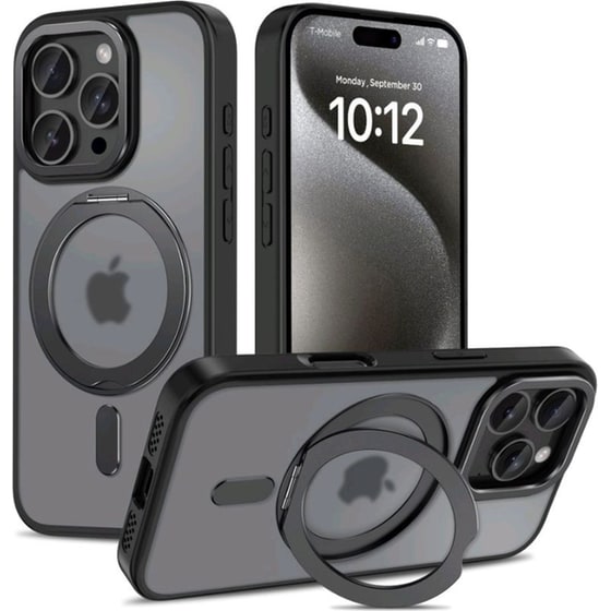 Θήκη Apple iPhone 16 Pro Max - Tech-Protect Magring Σκληρή Ημιδιάφανη με MagSafe Και Kickstand - Matte Black (5906302311576) image 0