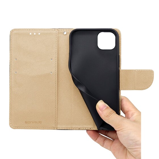 Θήκη Apple iPhone 14 Plus - Sonique Trend Book - Μαύρο / Χρυσό image 3
