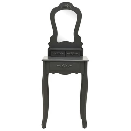 Vidaxl Μπουντουάρ Με Σκαμπό Γκρι 50 X 59 X 136 Εκ. Από Ξύλο Παυλώνιας image 4