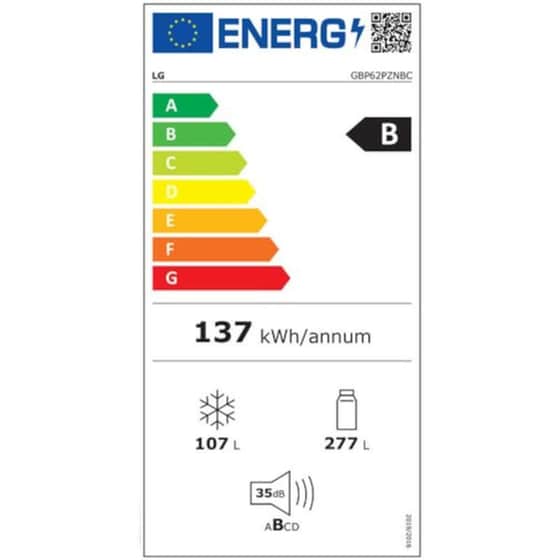 LG GBP62PZNBC Total No Frost 384 Lt Ασημί Ψυγειοκαταψύκτης image 5