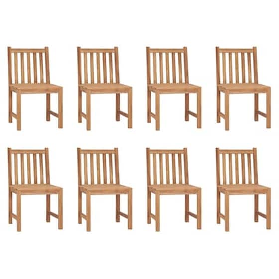 Vidaxl Καρέκλες Κήπου 8 Τεμάχια Από Μασίφ Ξύλο Teak Με Μαξιλάρια image 2