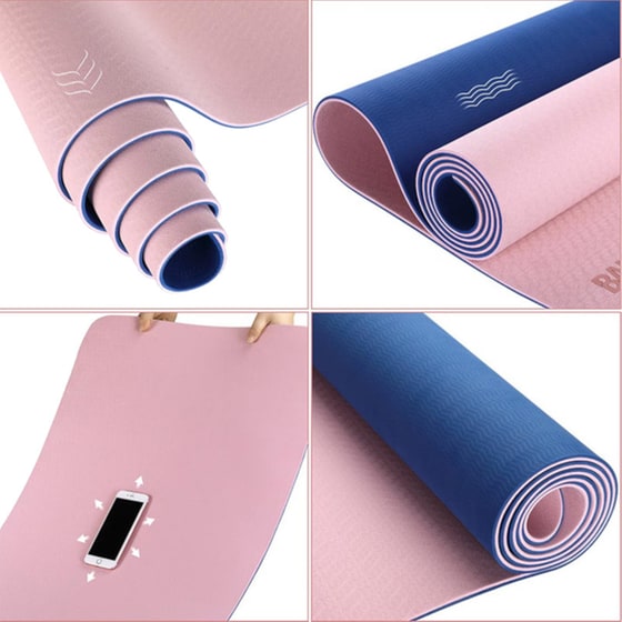Στρώμα Γυμναστικής Yoga - Pilates Bakaji 02837807 183x61x0.6 cm Αδιάβροχο - Ροζ/ Μπλε image 2