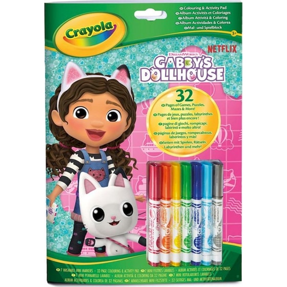 Βιβλίο Ζωγραφικής με Μαρκαδόρους Crayola Gabby's Dollhouse (32 Σελίδες, 7 Μαρκαδόροι) image 0